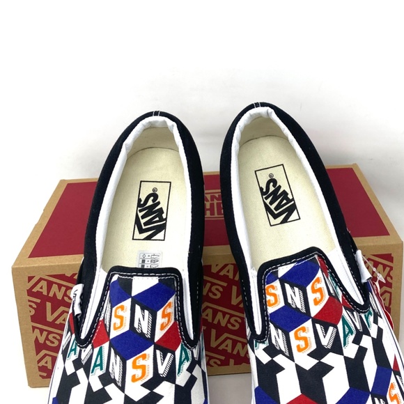 VANS Classic Slip On Casual Multi Black Canvas Men’s Sneakers Skate VN0A33TB42X - Picture 5 of 11